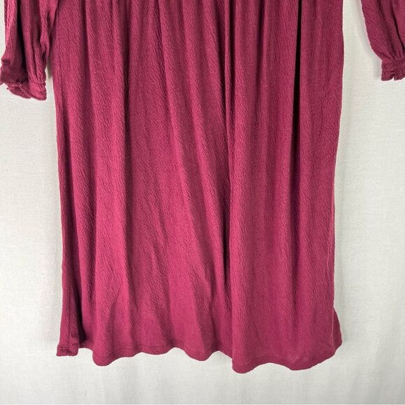 Old Navy Dress Girls Burgundy Wine Crinkle Jersey Lace Trim Swing Dress XL 14 - Picture 4 of 8